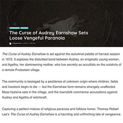 The Curse of Audrey Earnshaw Sets Loose Vengeful Paranoia